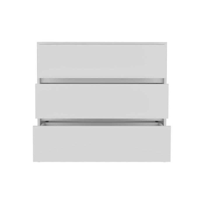 34" Three Drawer Dresser - White