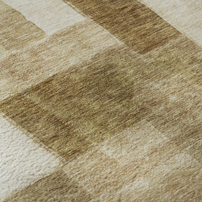 10' X 14' Geometric Washable Area Rug With UV Protection (688255) - Terra Cotta / Beige / Copper