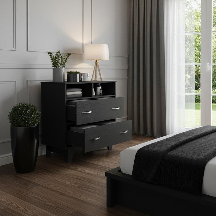 Two Drawer Dresser - Black