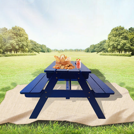 Giga durable solid wood children's outdoor dining table and chairs set, multi-functional 3-piece outdoor furniture for kids