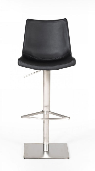 Stainless Steel Swivel Low Back Bar Height Bar Chair - Black And Silver