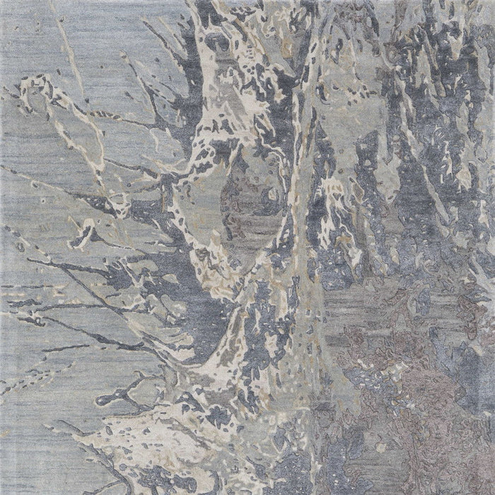 10' X 14' Abstract Hand Tufted Distressed Area Rug - Ivory