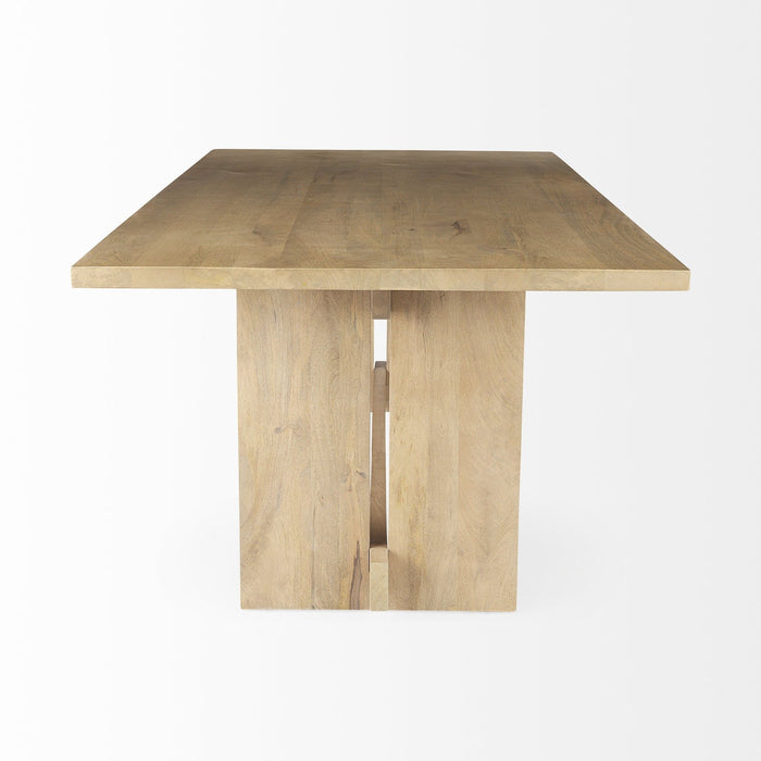 Light Modern Rustic Wooden Dining Table - Brown