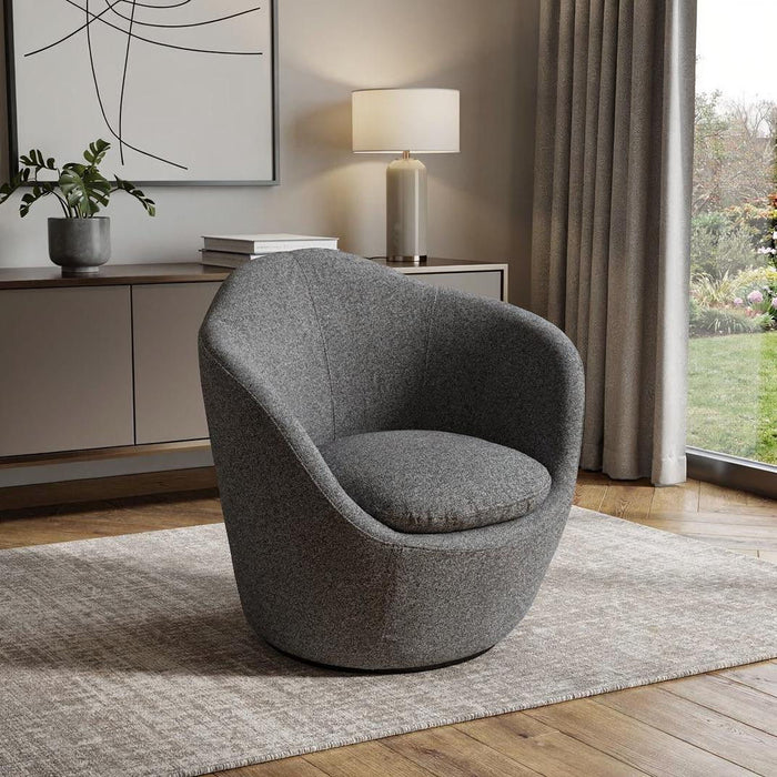Cotton Blend Metal Lounge Chair (716379) - Gray