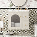 Giga wall-mounted bathroom vanity set with sink, two drawers, and soft-close door in modern design
