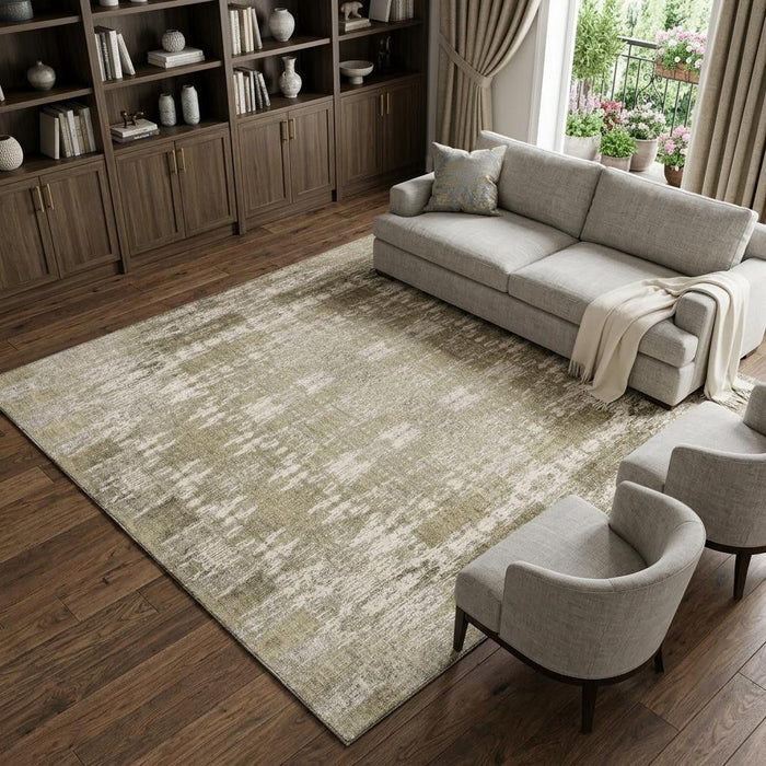 10' X 14' Moroccan Washable Area Rug With UV Protection (650188) - Beige / Tan
