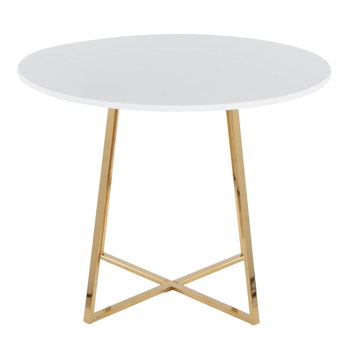 Cosmo - Dining Table - Gold Metal And White