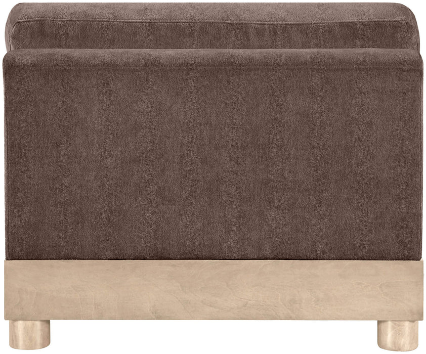 Turin - Chenille Fabric Upholstered Modular Armless Chair - Natural Base