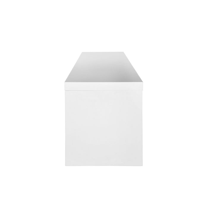 59" Enclosed Open Storage TV Stand - White
