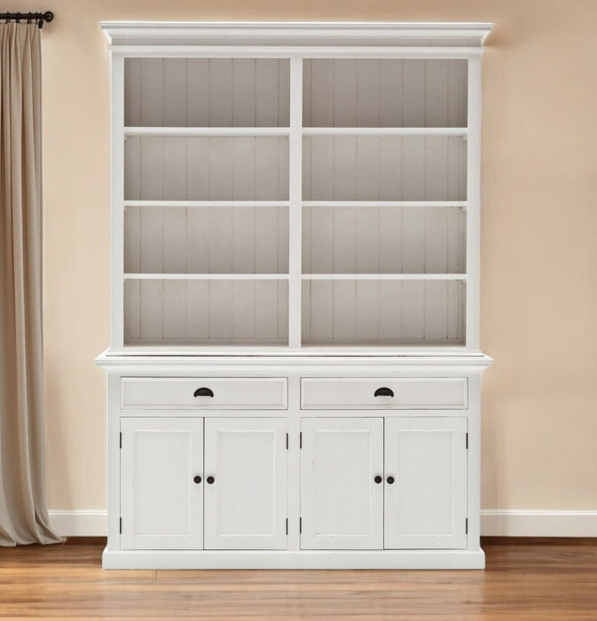 Side Board With Hutch - White