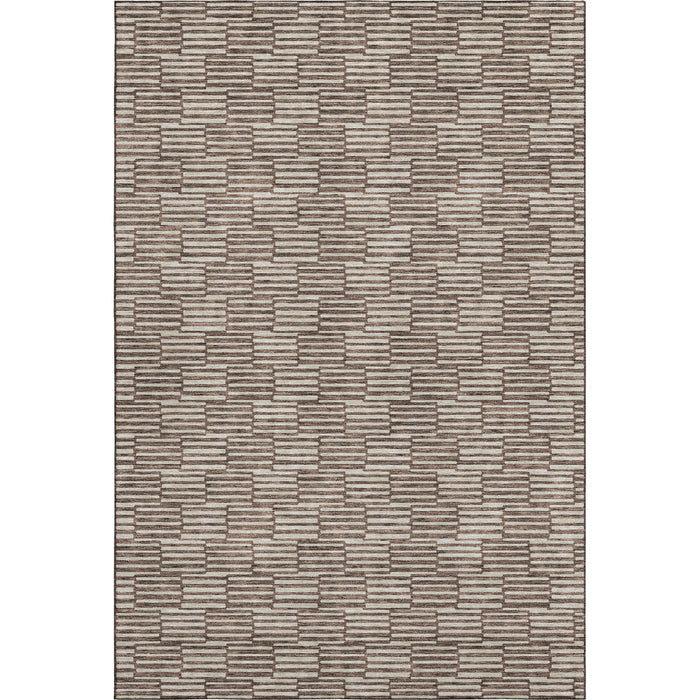 10' X 14' Abstract Geometric Washable Area Rug With UV Protection (672965) - Brown / Beige