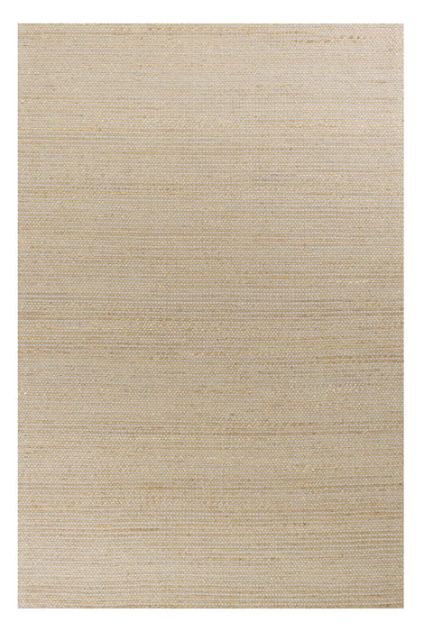 7' x 10' Wool Hand Woven Area Rug - Tan And Ivory