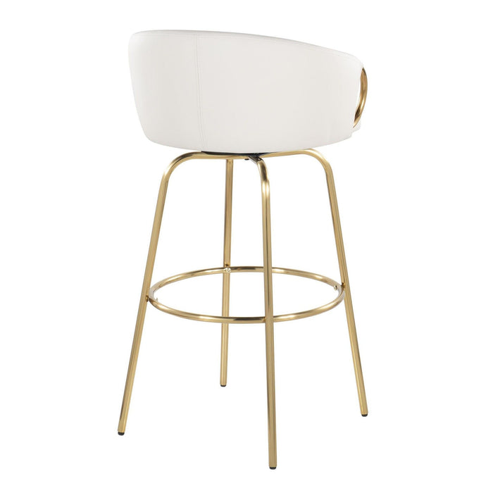 Claire - 30" Fixed-Height Barstool (Set of 2) - Gold Base