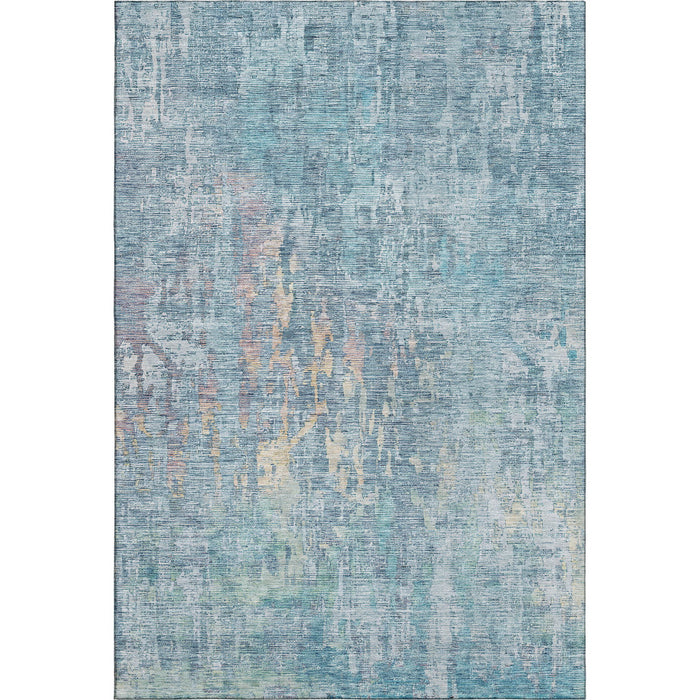 10' X 14' Abstract Washable Area Rug With UV Protection (692256) - Blue / Gold