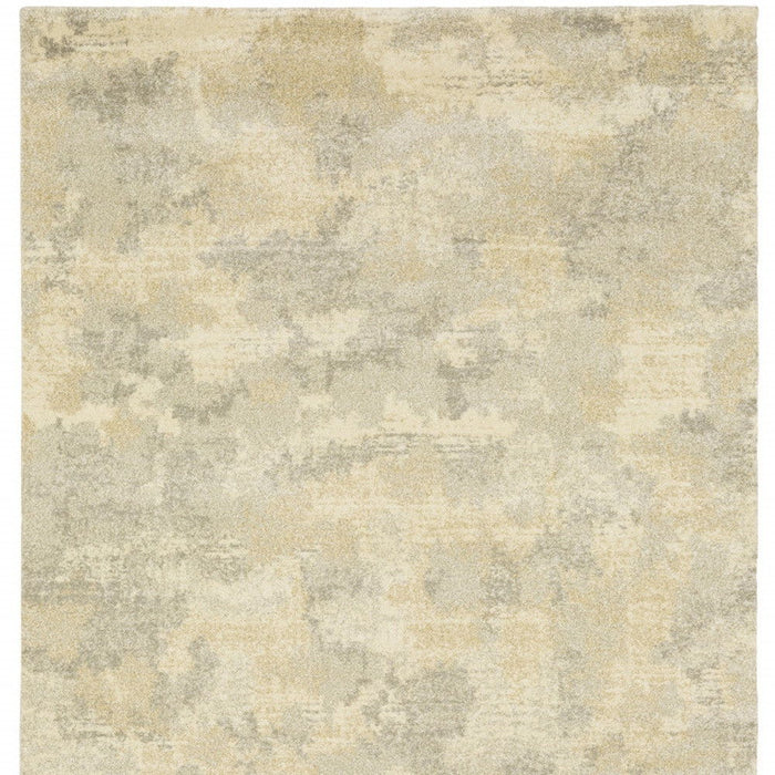 10' x 13' Abstract Power Loom Stain Resistant Area Rug - Gray Ivory Beige And Taupe