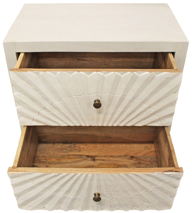 Two Drawer Nightstand - Ivory