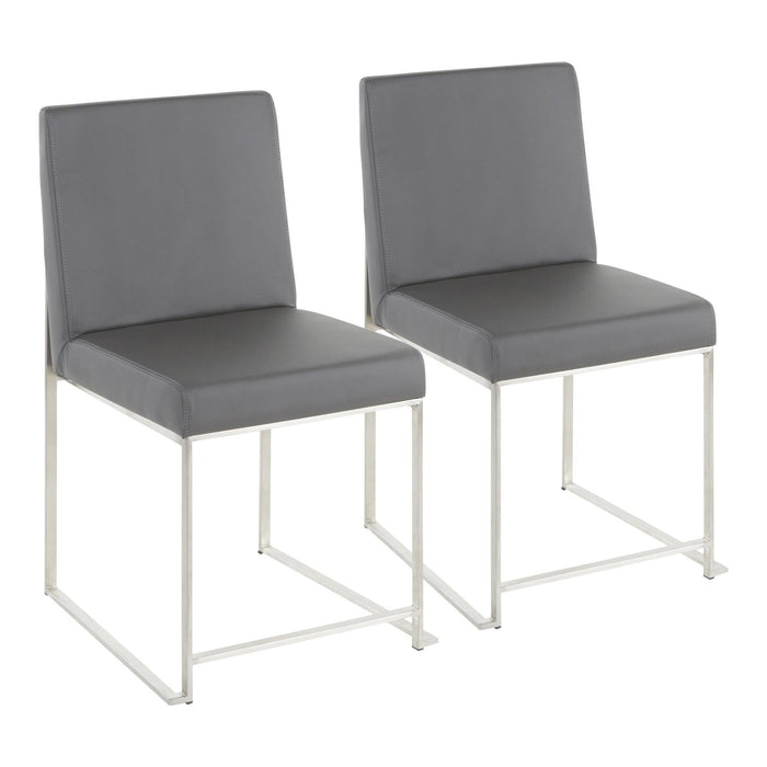 Fuji - High Back Dining Chair - Stainless Steel (Set of 2)