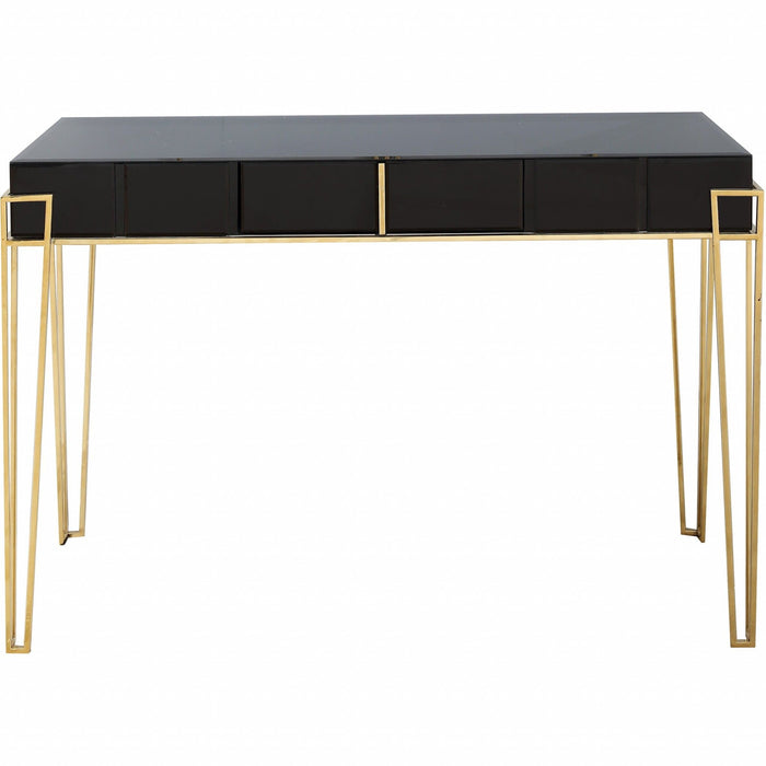 48" Mirrored Glass Console Table - Black