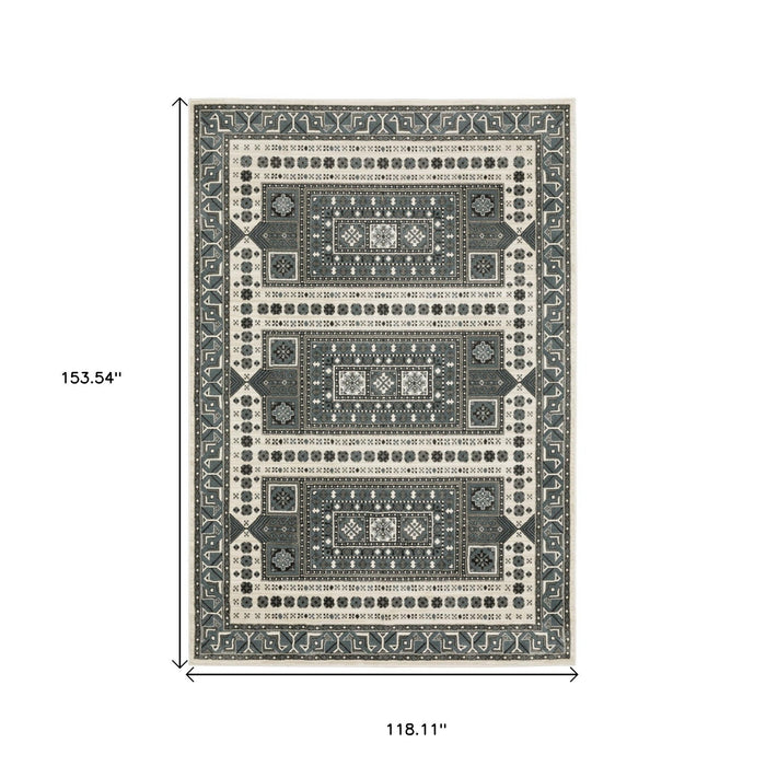 10' X 13' Medallion Area Rug - Gray And Blue