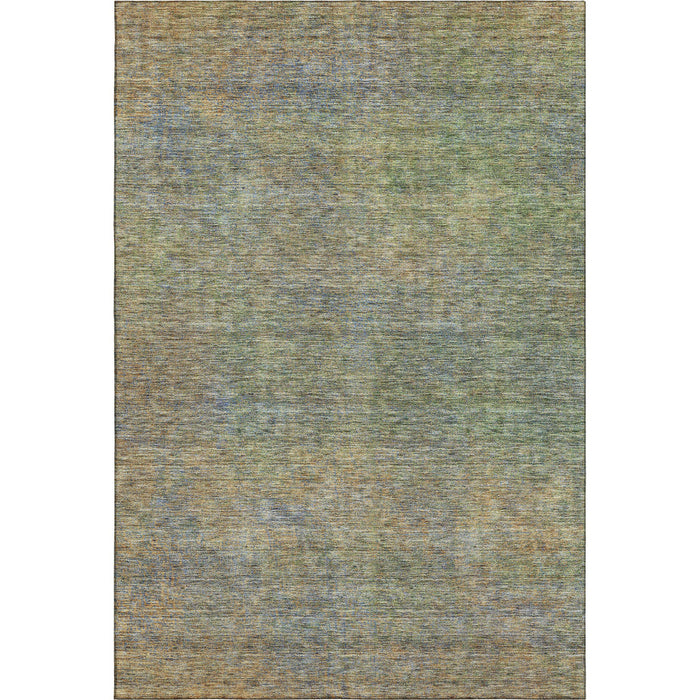 10' X 14' Abstract Washable Area Rug With UV Protection (667300) - Green / Gold