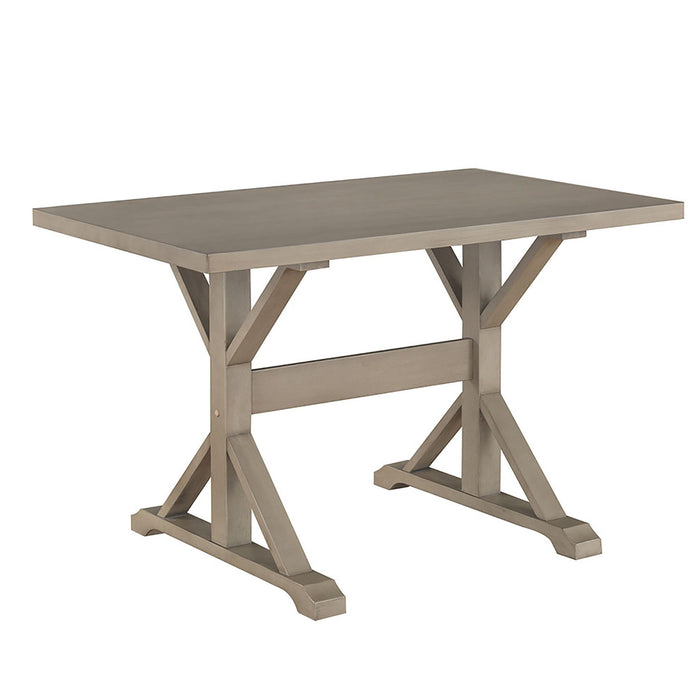 48" Solid Wood Trestle Base Dining Table - Gray