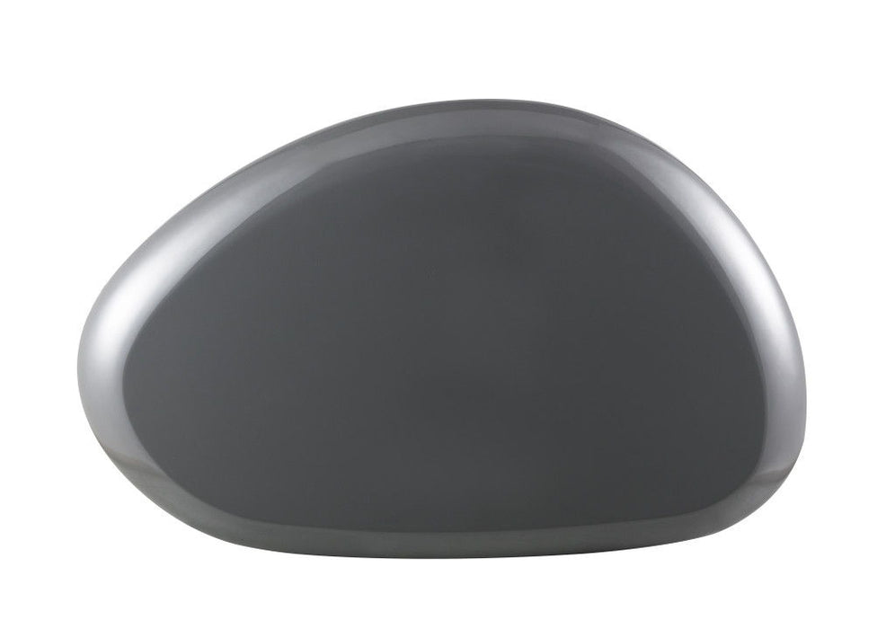 Wood Steel Oval Coffee Table - Gray / Steel