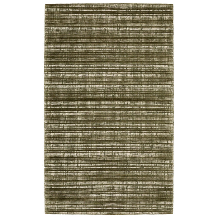 10' X 13' Striped Hand Tufted Area Rug - Green And Ivory