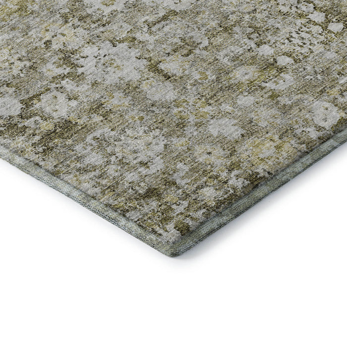 10' X 14' Oriental Washable Area Rug With UV Protection (653809) - Taupe / Ivory / Gold