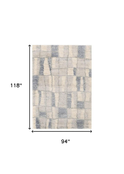 7' x 9' Area Rug - Ivory And Blue