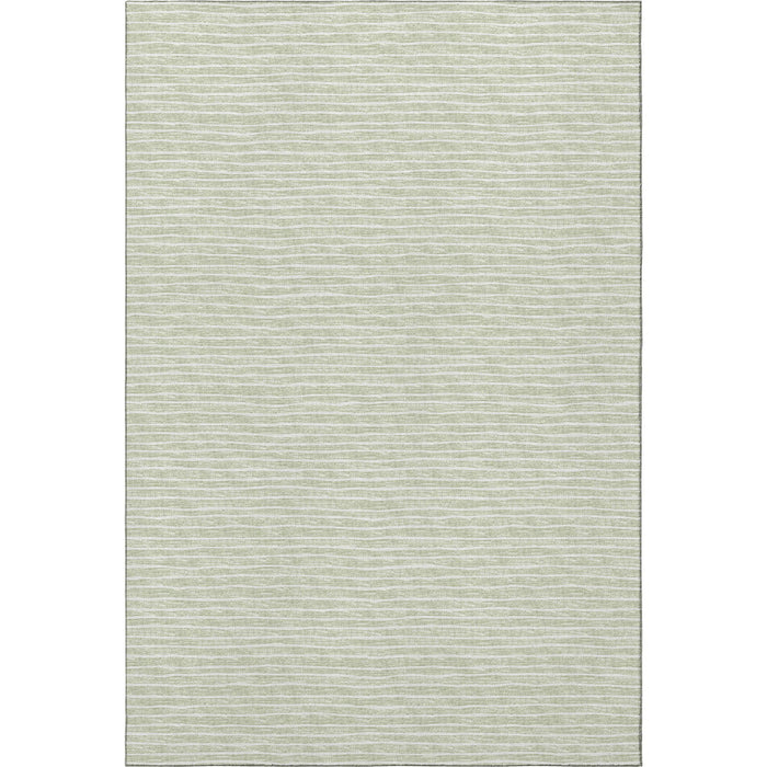 10' X 14' Striped Washable Area Rug With UV Protection (645211) - Light Gray / Ivory