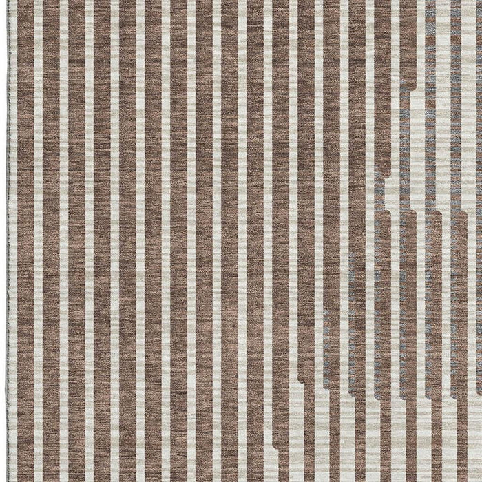 10' X 14' Geometric Washable Area Rug With UV Protection (678772) - Brown / Ivory