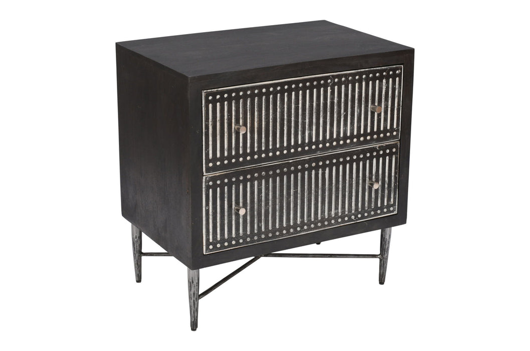 Two Drawer Nightstand - Antique Brown