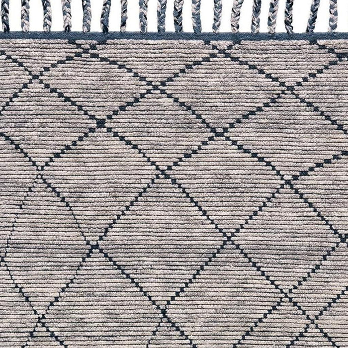 8' X 12' Wool Geometric Hand Knotted Area Rug (565763) - Taupe