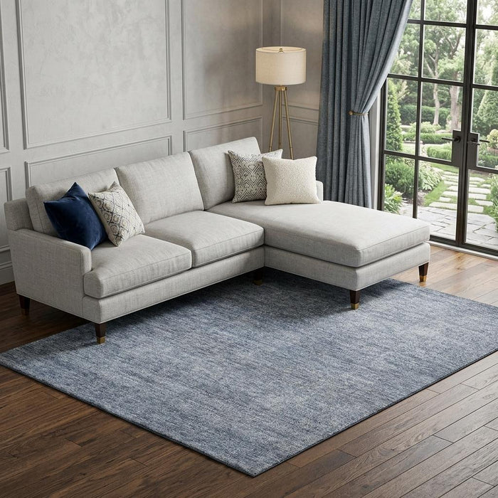 10' X 14' Abstract Washable Area Rug With UV Protection (687997) - Sky Blue / Beige