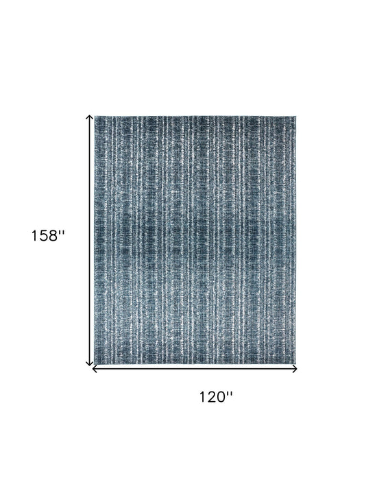 10' x 13' Power Loom Area Rug - Blue And Ivory