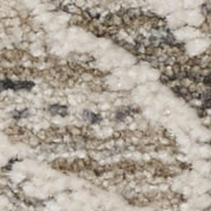 10' X 14' Floral Distressed Area Rug With Fringe (546448) - Ivory / Black / Taupe