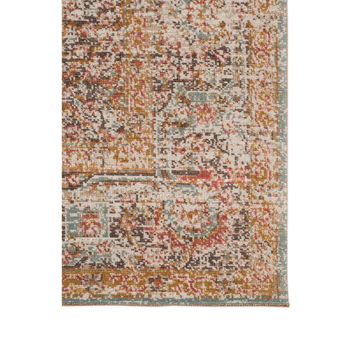 10' x 14' Medallion Power Loom Area Rug - Teal Red And Orange