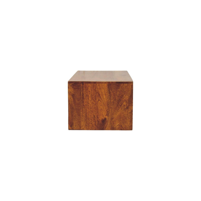 Solid Wood Floating Mount TV Stand - Brown