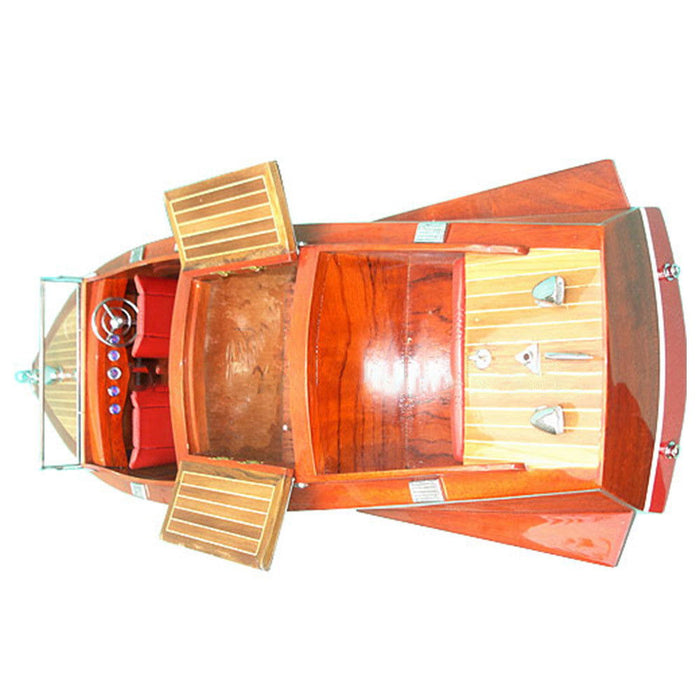 Hand Painted Model Boat (624214) - Dark Brown / Light Brown