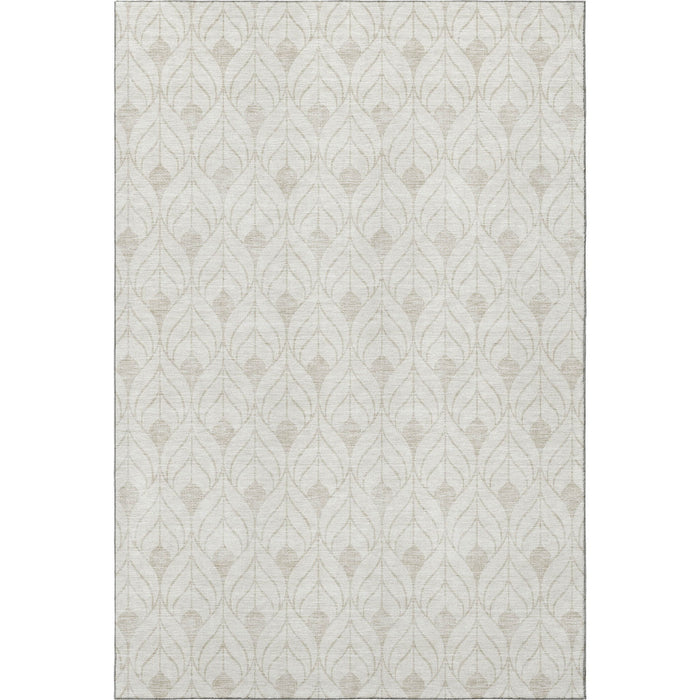 10' X 14' Geometric Washable Area Rug With UV Protection (674023) - Ivory / Beige