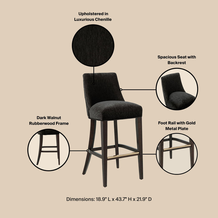 Manhattan Beever - Chenille Wood Stool