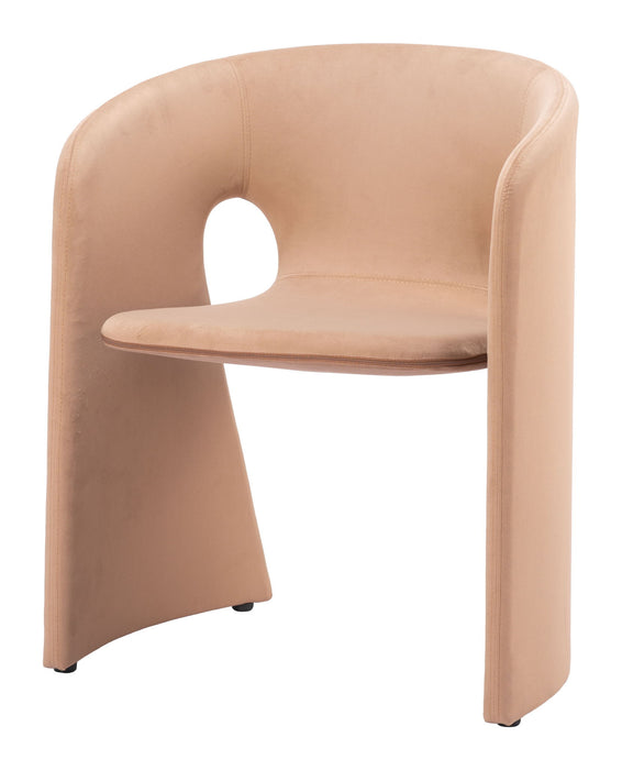 Upholstered Fabric Dining Arm Chair - Tan / Beige