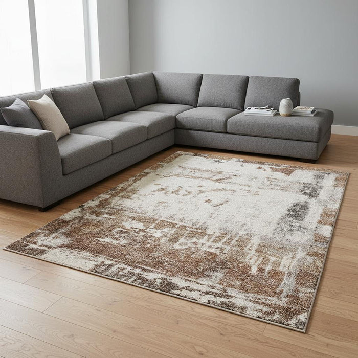 8' X 11' Abstract Area Rug (660030) - Beige / Brown