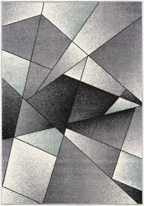 8' x 11' Geometric Area Rug - Gray Blue