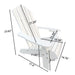 Giga outdoor or indoor children’s Adirondack arm chair, colorful wooden kids’ seating with wide armrests and a sloped backrest.