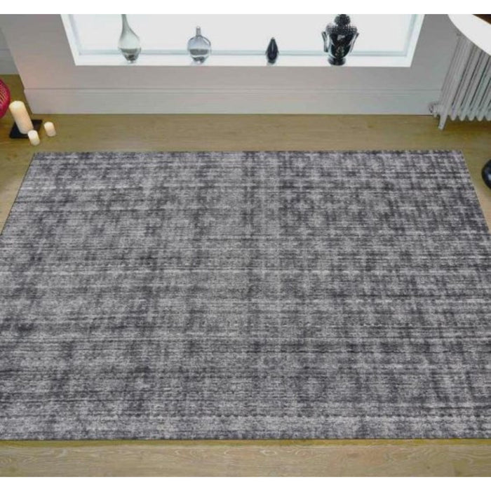 8' x 10' Medallion Hand Loomed Area Rug - Dark Gray And Silver