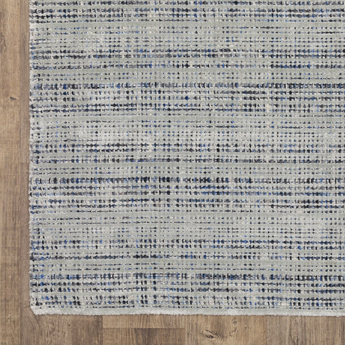10' X 13' Striped Hand Tufted Area Rug - Gray And Blue