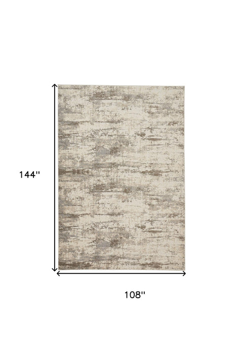 9' x 12' Abstract Area Rug - Ivory And Brown