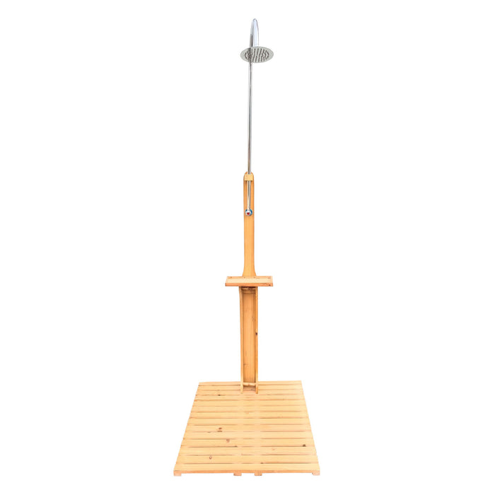 Giga outdoor garden pool shower with chassis board, ideal for patios, featuring a sleek design and durable construction.