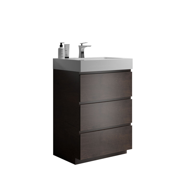 Giga Alice bathroom vanity with large storage, freestanding design, one-piece sink basin, suitable for modern bathrooms.